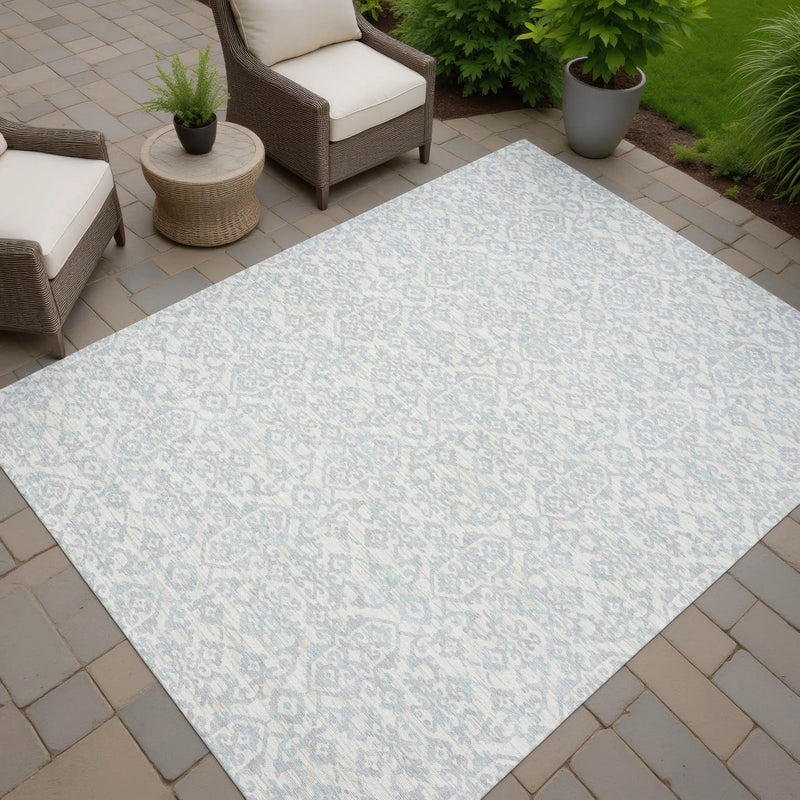 3' X 5' Ivory And Gray Oriental Washable Indoor Outdoor Area Rug Homeroots Outdoor