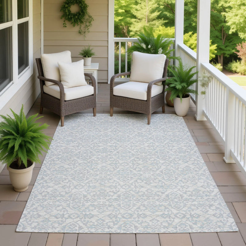 3' X 5' Ivory And Gray Oriental Washable Indoor Outdoor Area Rug Homeroots Outdoor