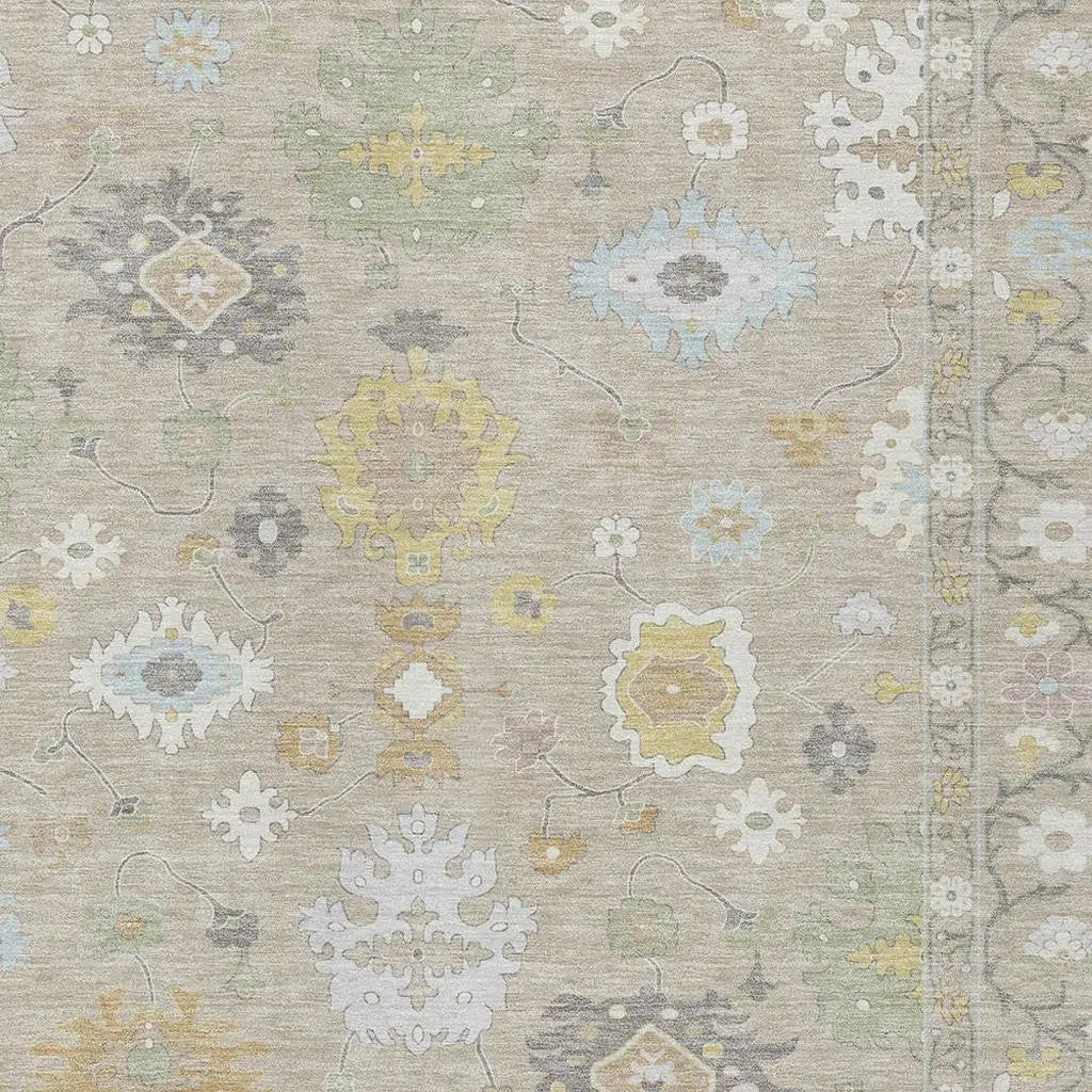 3' X 5' Ivory And Gray Oriental Washable Indoor Outdoor Area Rug Homeroots Outdoor