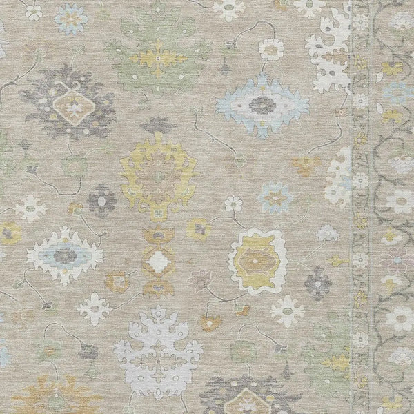 3' X 5' Ivory And Gray Oriental Washable Indoor Outdoor Area Rug Homeroots Outdoor