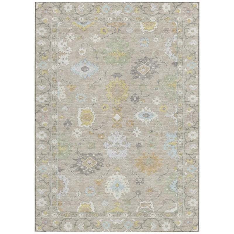 3' X 5' Ivory And Gray Oriental Washable Indoor Outdoor Area Rug Homeroots Outdoor