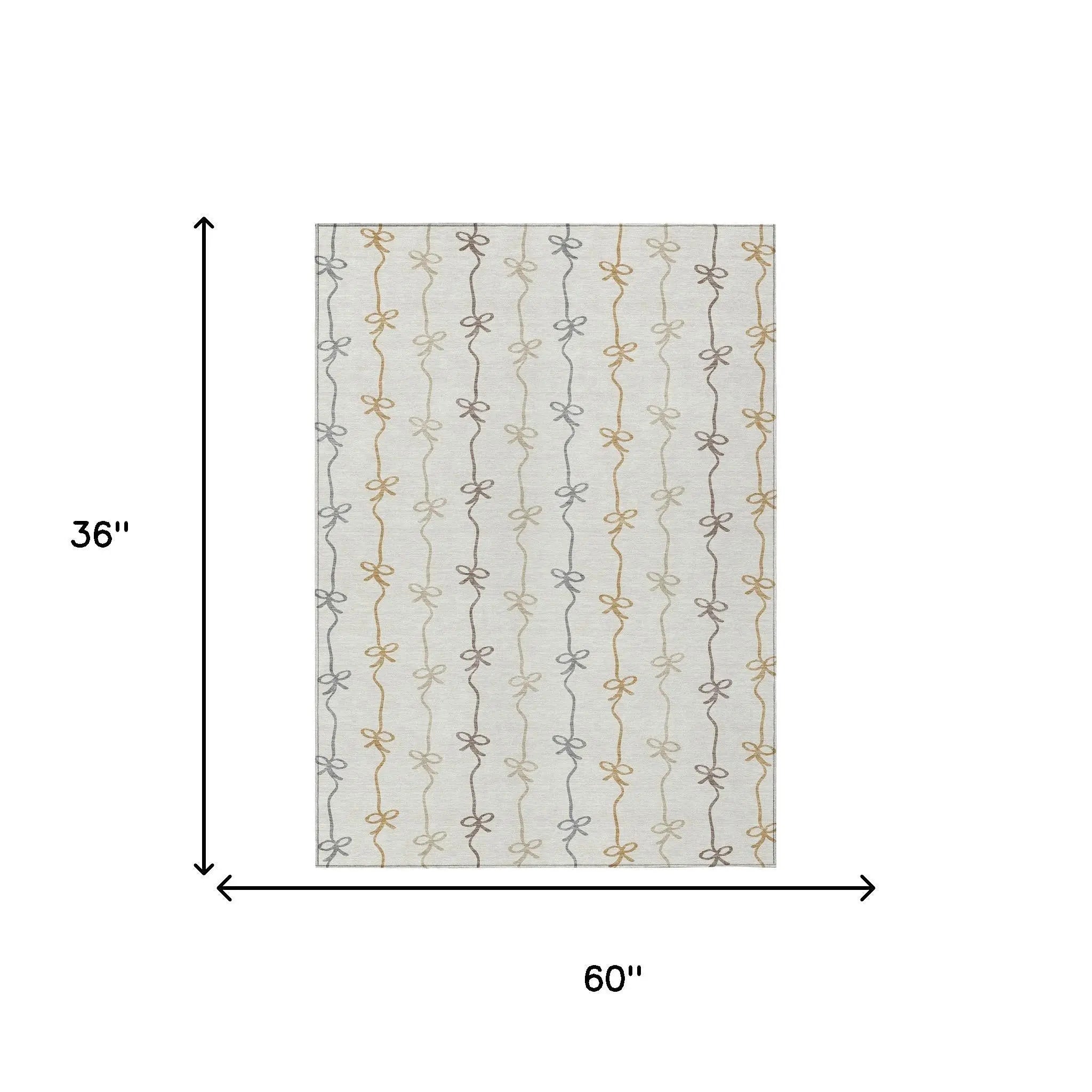 3' X 5' Ivory And Gray Southwestern Washable Indoor Outdoor Area Rug Homeroots Outdoor
