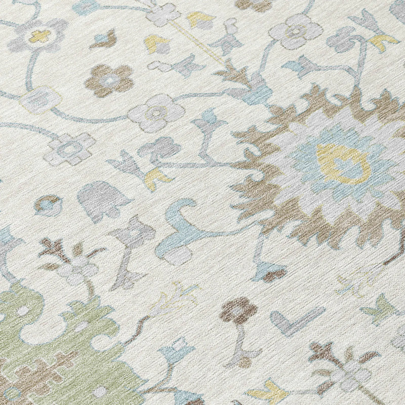 3' X 5' Ivory And Green Faux Bois Washable Indoor Outdoor Area Rug Homeroots Outdoor