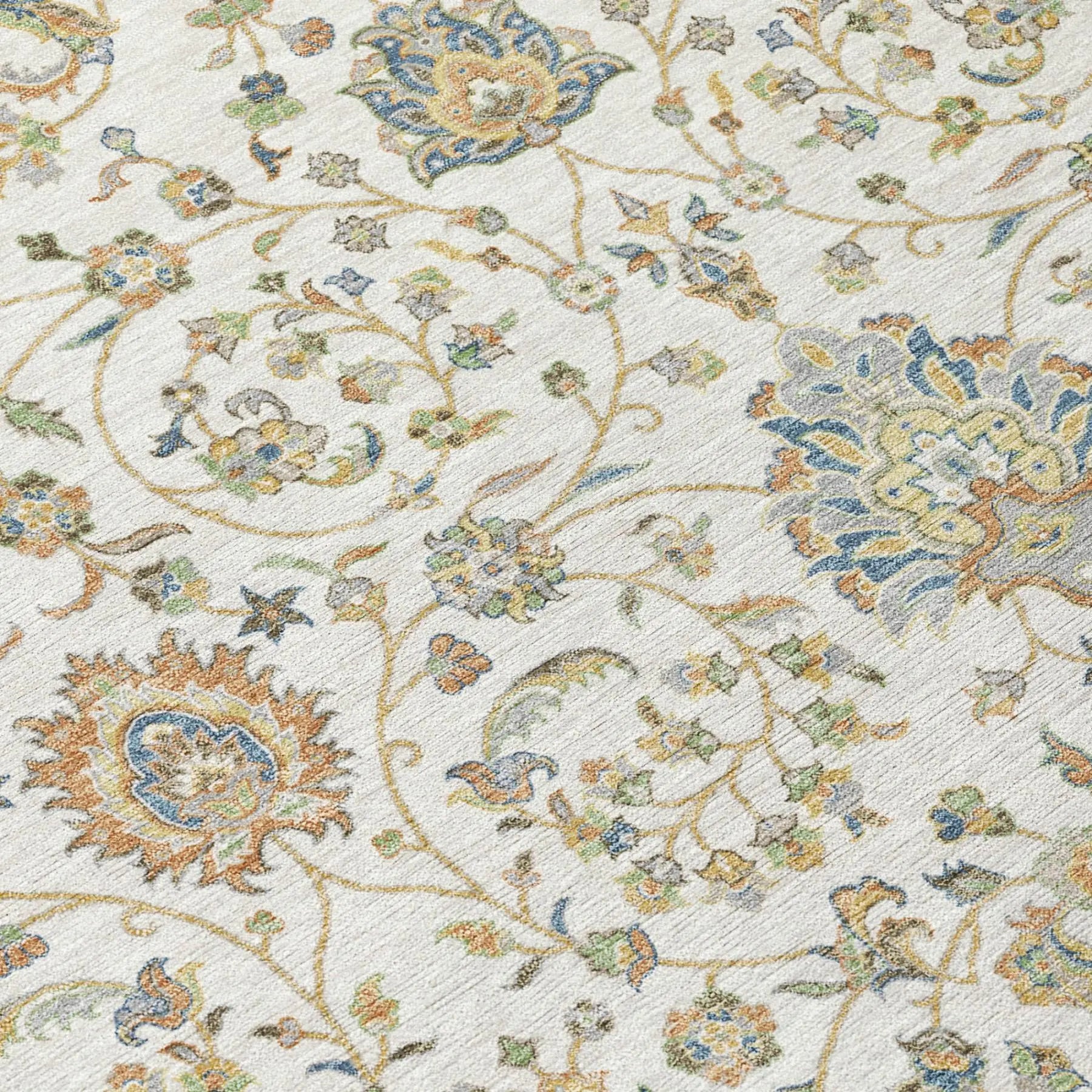 3' X 5' Ivory And Khaki Floral Washable Indoor Outdoor Area Rug Homeroots Outdoor