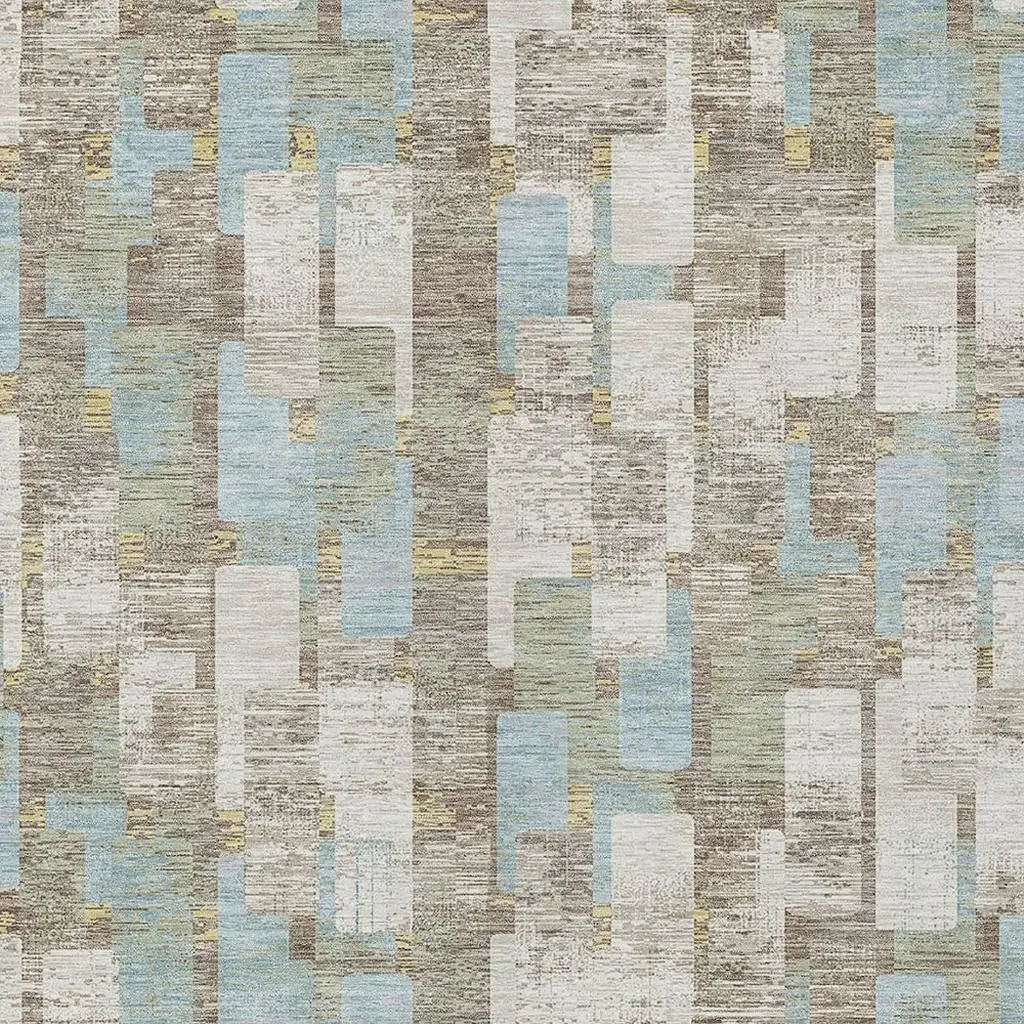 3' X 5' Ivory And Khaki Geometric Washable Indoor Outdoor Area Rug Homeroots Outdoor