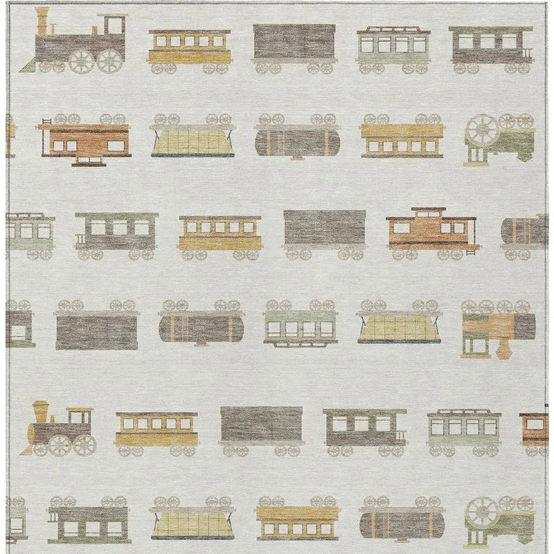 3' X 5' Ivory And Linen Abstract Washable Indoor Outdoor Area Rug Homeroots Outdoor