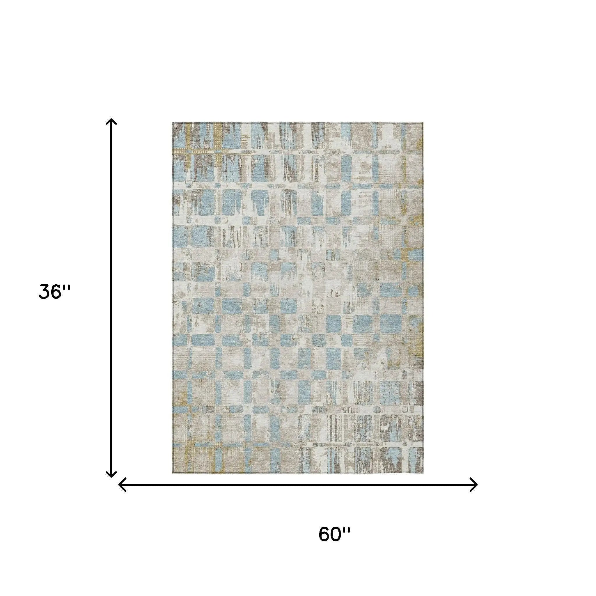 3' X 5' Ivory And Linen Abstract Washable Indoor Outdoor Area Rug Homeroots Outdoor