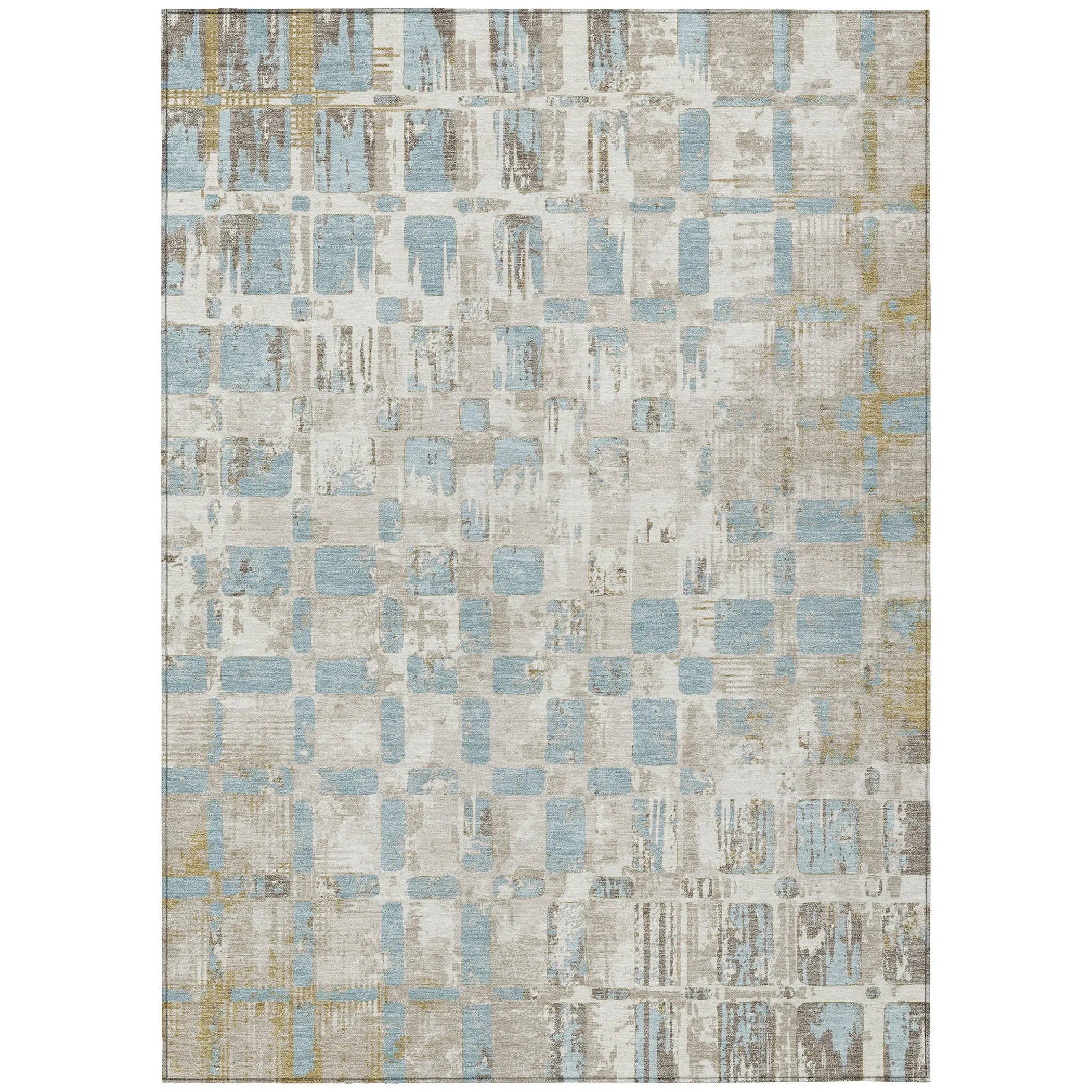 3' X 5' Ivory And Linen Abstract Washable Indoor Outdoor Area Rug Homeroots Outdoor