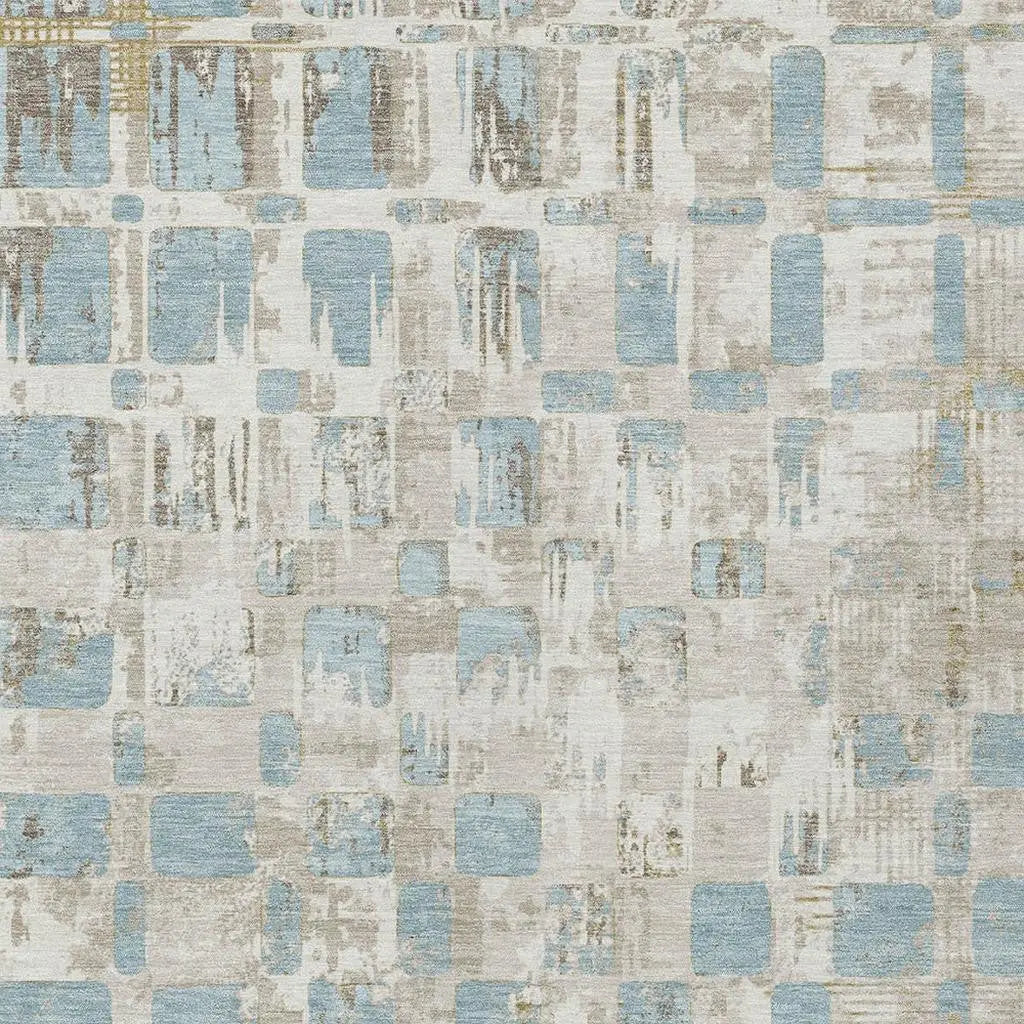 3' X 5' Ivory And Linen Abstract Washable Indoor Outdoor Area Rug Homeroots Outdoor