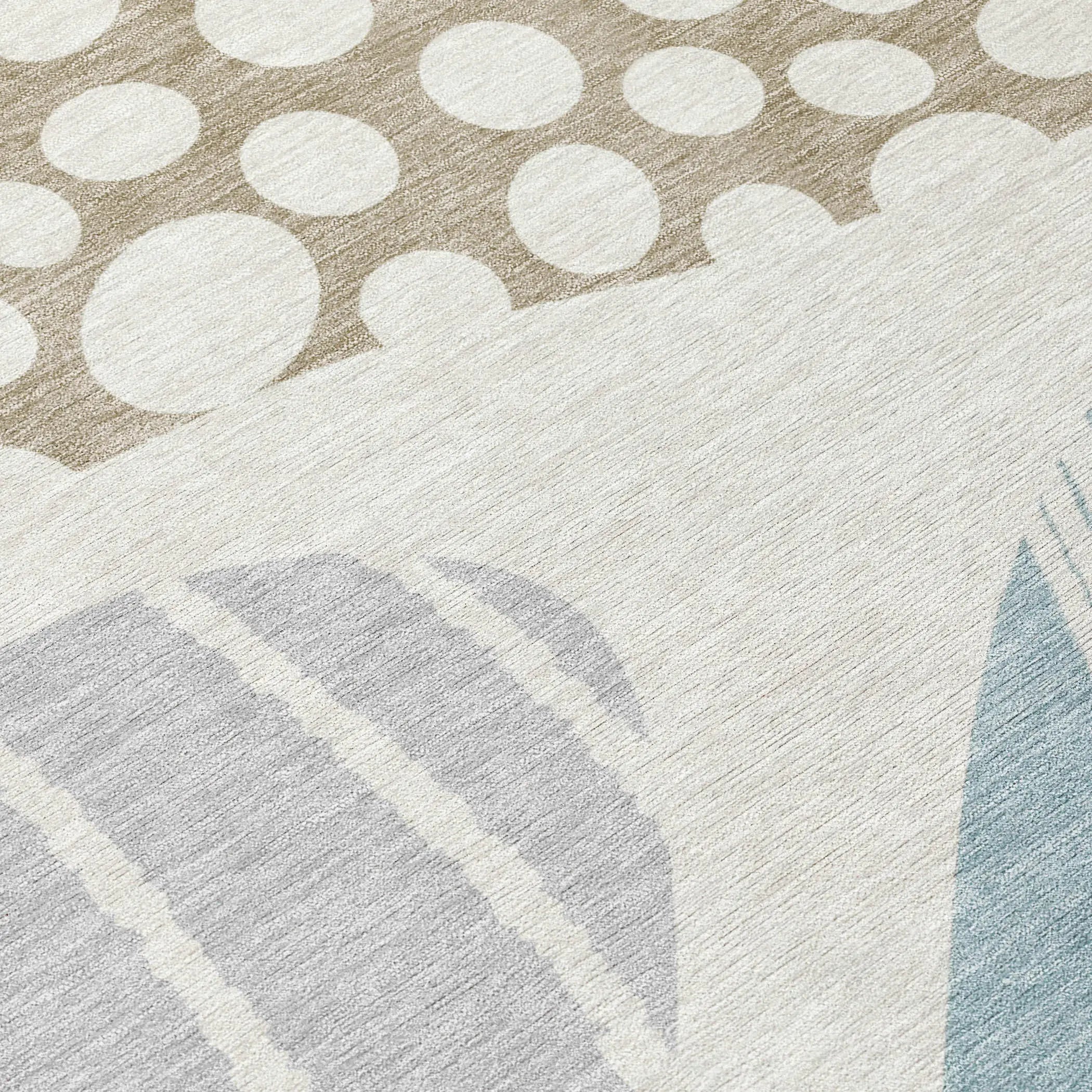 3' X 5' Ivory And Linen Abstract Washable Indoor Outdoor Area Rug Homeroots Outdoor