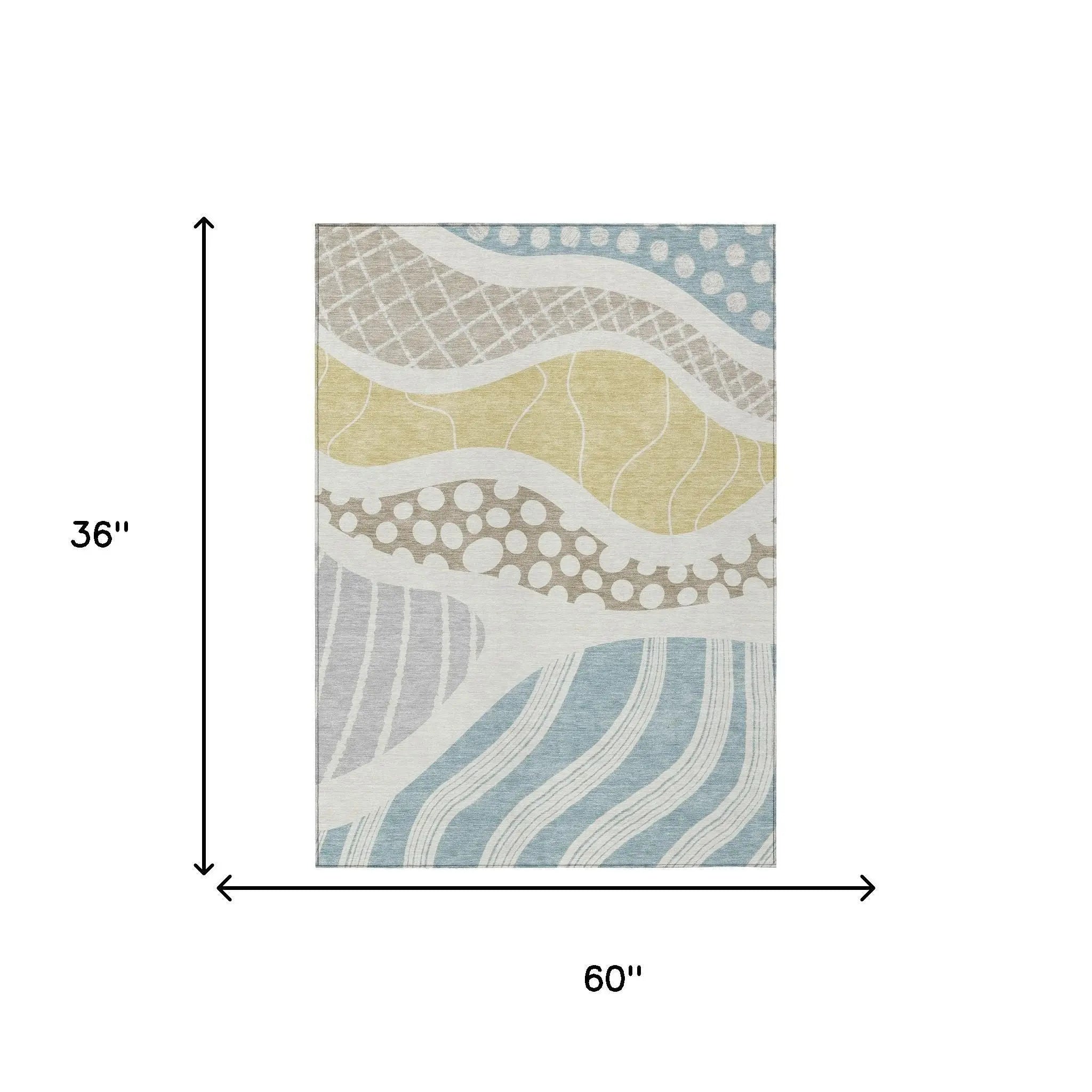 3' X 5' Ivory And Linen Abstract Washable Indoor Outdoor Area Rug Homeroots Outdoor