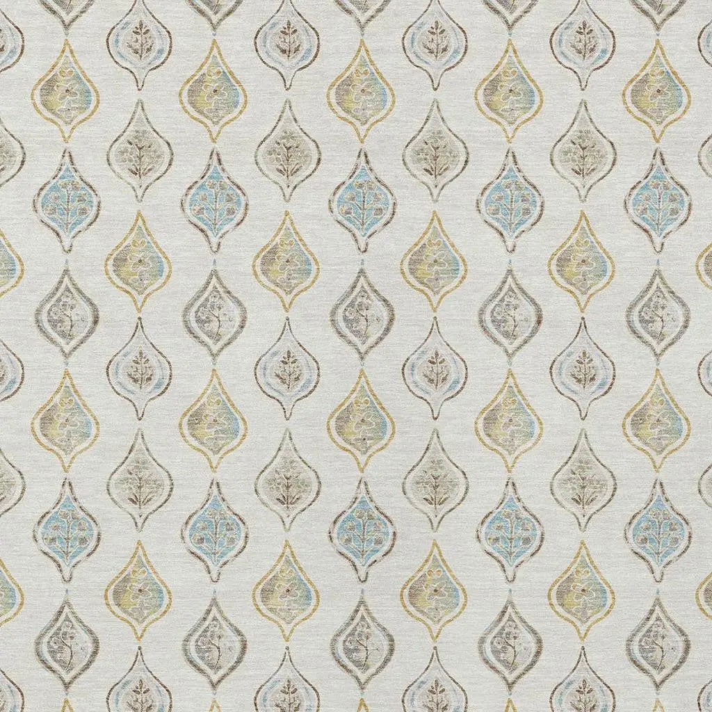 3' X 5' Ivory And Linen Floral Washable Indoor Outdoor Area Rug Homeroots Outdoor