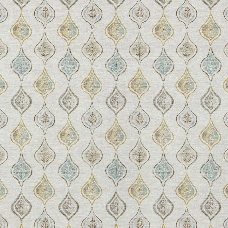 3' X 5' Ivory And Linen Floral Washable Indoor Outdoor Area Rug Homeroots Outdoor