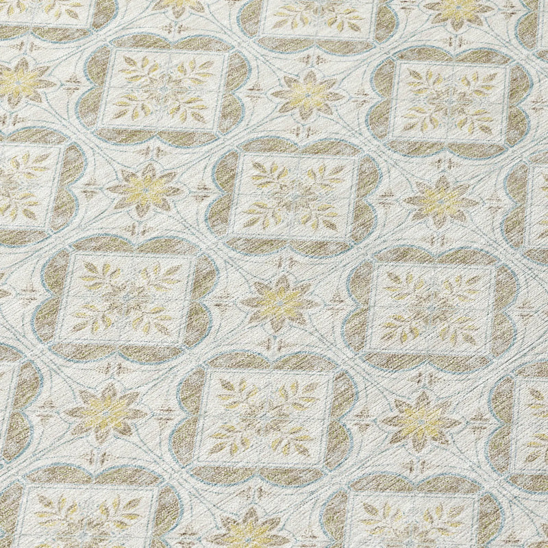 3' X 5' Ivory And Linen Geometric Washable Indoor Outdoor Area Rug Homeroots Outdoor