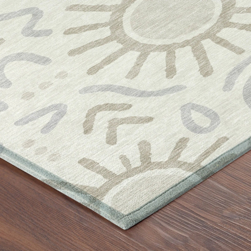 3' X 5' Ivory And Linen Geometric Washable Indoor Outdoor Area Rug Homeroots Outdoor