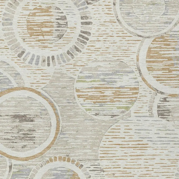 3' X 5' Ivory And Linen Geometric Washable Indoor Outdoor Area Rug Homeroots Outdoor