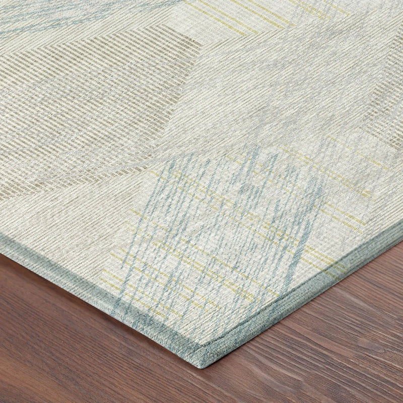 3' X 5' Ivory And Linen Geometric Washable Indoor Outdoor Area Rug Homeroots Outdoor
