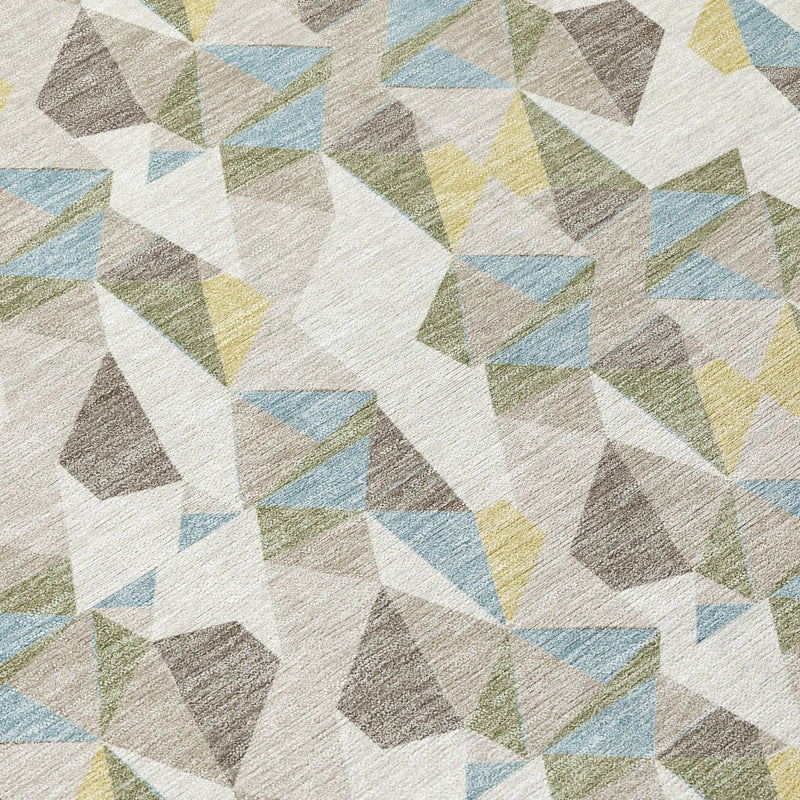 3' X 5' Ivory And Linen Geometric Washable Indoor Outdoor Area Rug Homeroots Outdoor