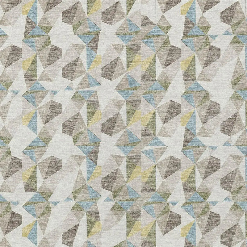 3' X 5' Ivory And Linen Geometric Washable Indoor Outdoor Area Rug Homeroots Outdoor