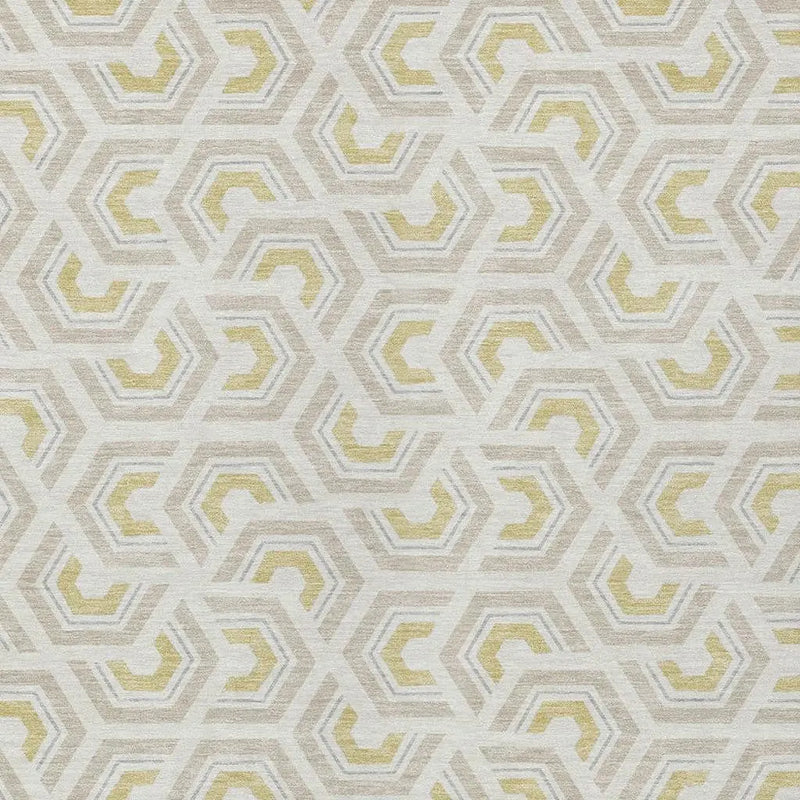 3' X 5' Ivory And Linen Geometric Washable Indoor Outdoor Area Rug Homeroots Outdoor