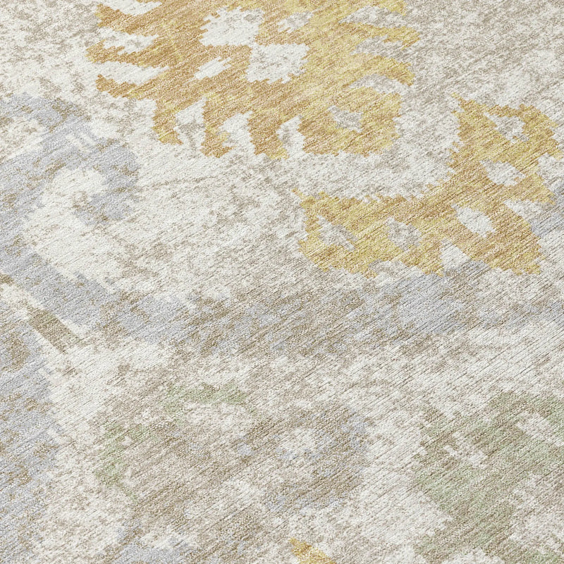 3' X 5' Ivory And Linen Ikat Washable Indoor Outdoor Area Rug Homeroots Outdoor