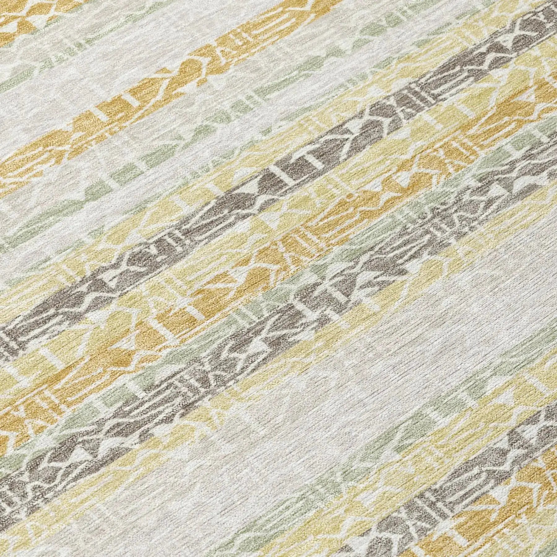 3' X 5' Ivory And Linen Striped Washable Indoor Outdoor Area Rug Homeroots Outdoor
