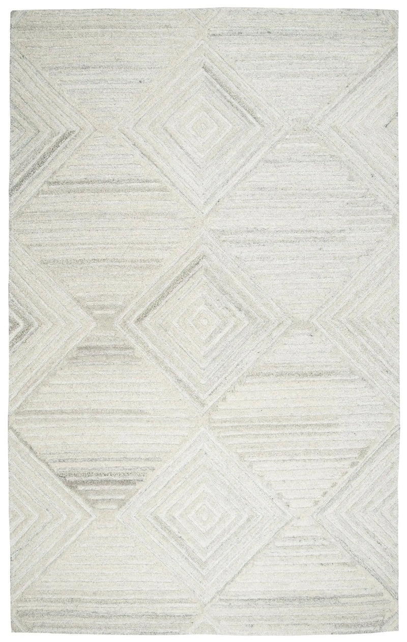3' X 5' Ivory And Natural Wool Diamond Hand Tufted Area Rug Homeroots Home Decor