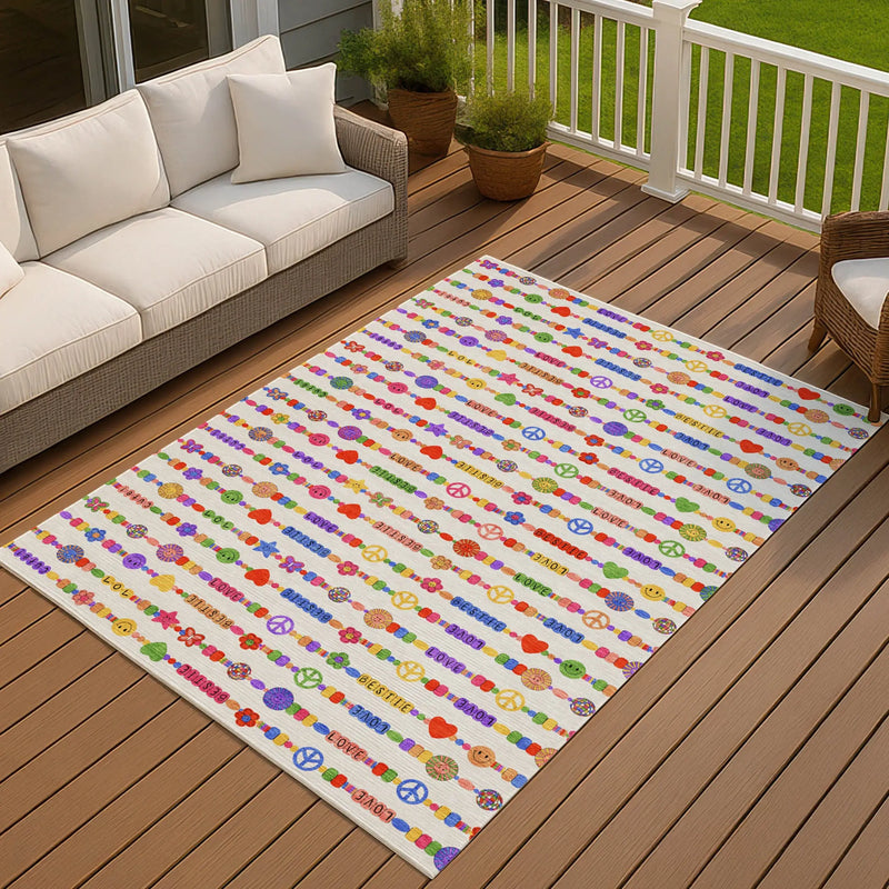 3' X 5' Ivory And Olive Green Geometric Washable Indoor Outdoor Area Rug Homeroots Outdoor