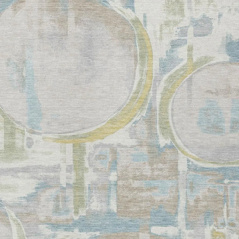3' X 5' Ivory And Pearl Abstract Washable Indoor Outdoor Area Rug Homeroots Outdoor