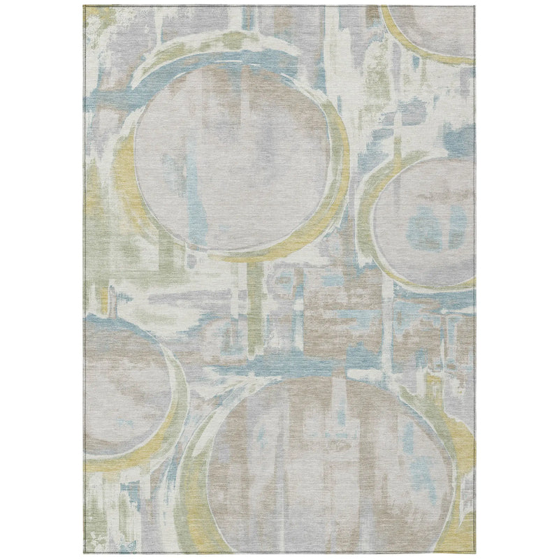 3' X 5' Ivory And Pearl Abstract Washable Indoor Outdoor Area Rug Homeroots Outdoor