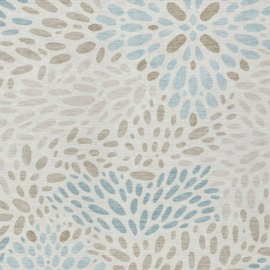 3' X 5' Ivory And Pearl Abstract Washable Indoor Outdoor Area Rug Homeroots Outdoor