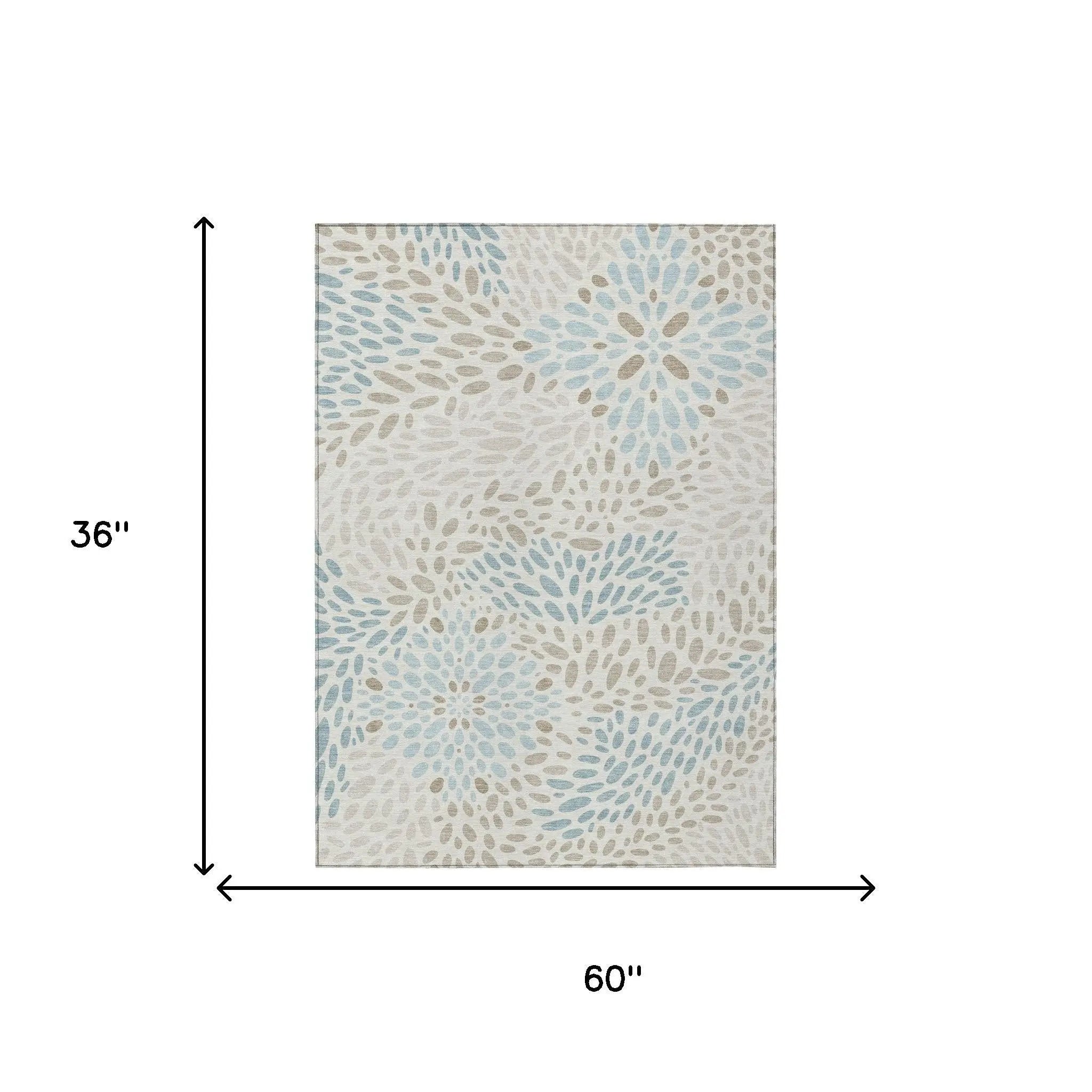 3' X 5' Ivory And Pearl Abstract Washable Indoor Outdoor Area Rug Homeroots Outdoor