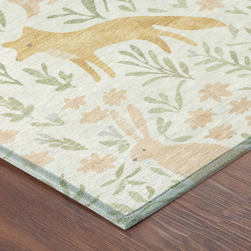 3' X 5' Ivory And Pink Botanical Leaves Washable Indoor Outdoor Area Rug Homeroots Outdoor
