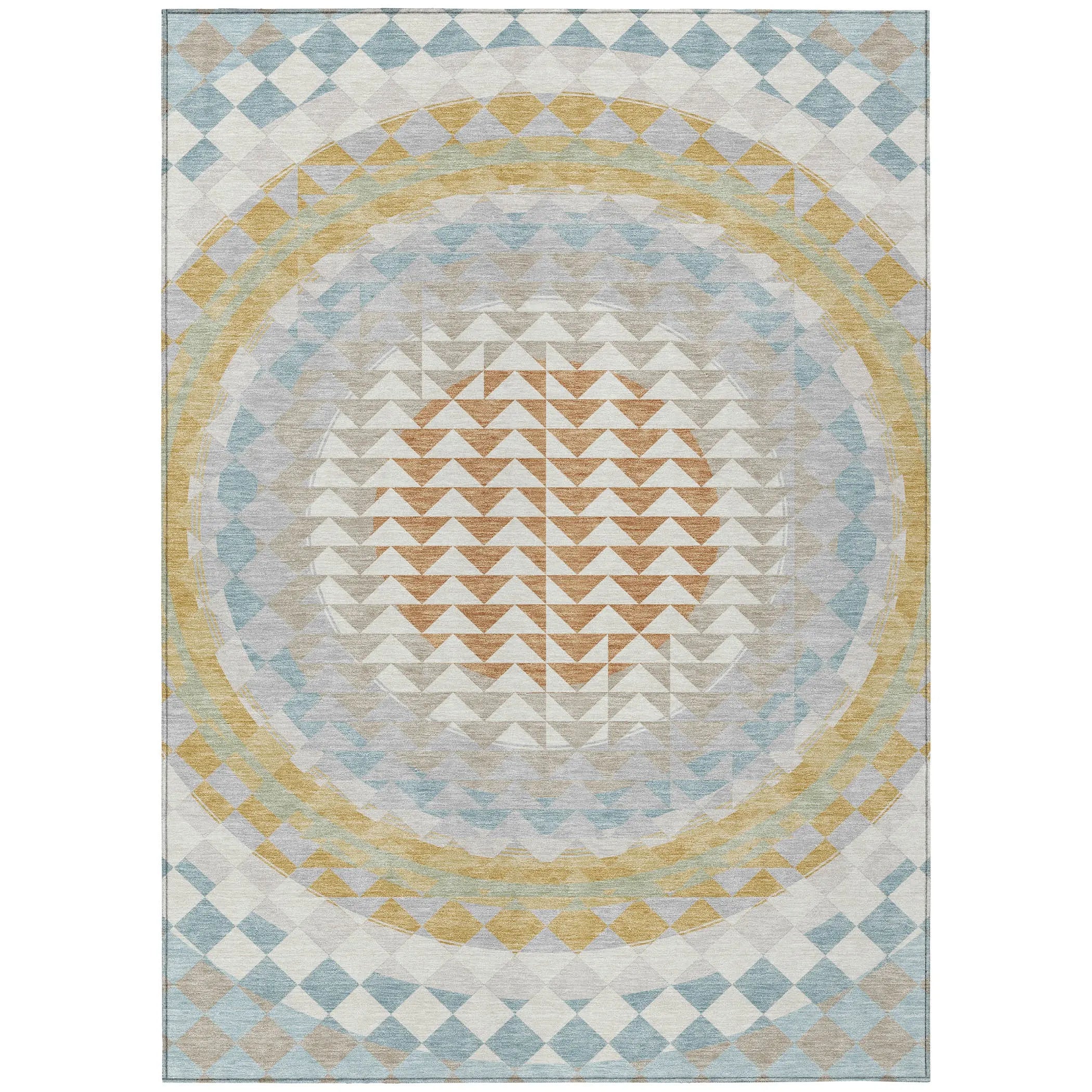 3' X 5' Ivory And Plum Geometric Washable Indoor Outdoor Area Rug Homeroots Outdoor