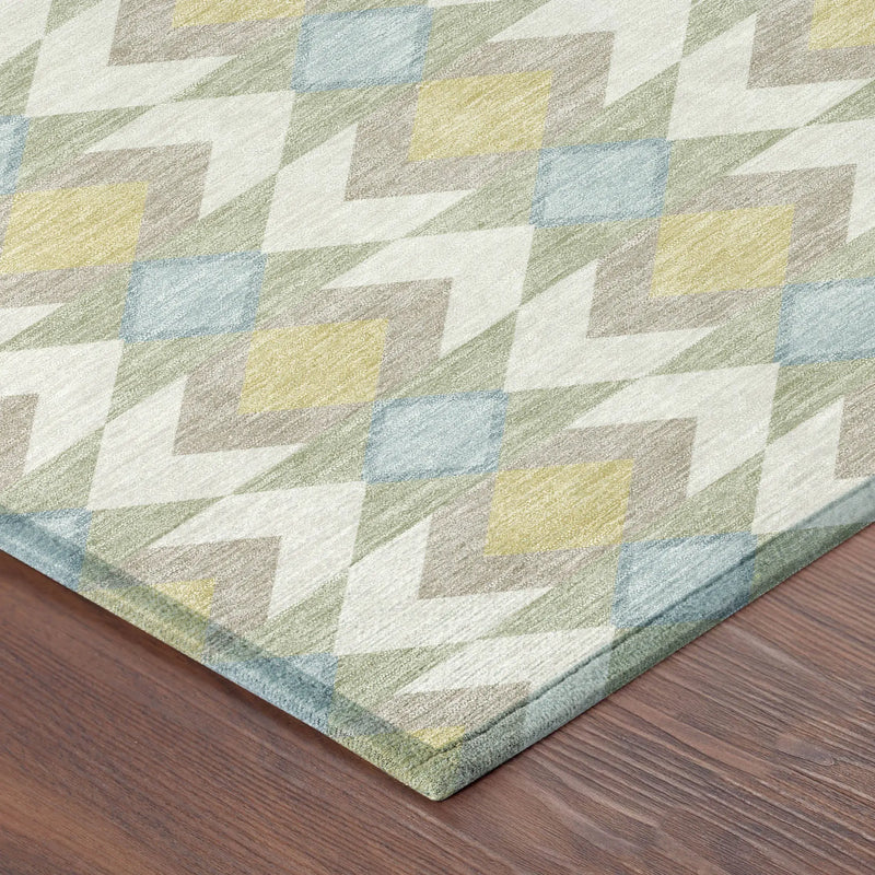 3' X 5' Ivory And Saffron Geometric Washable Indoor Outdoor Area Rug Homeroots Outdoor