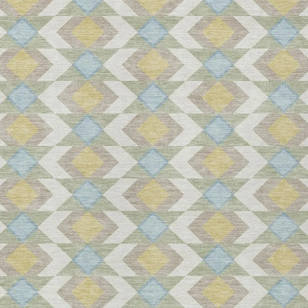 3' X 5' Ivory And Saffron Geometric Washable Indoor Outdoor Area Rug Homeroots Outdoor