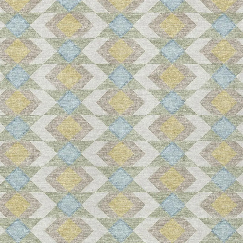 3' X 5' Ivory And Saffron Geometric Washable Indoor Outdoor Area Rug Homeroots Outdoor