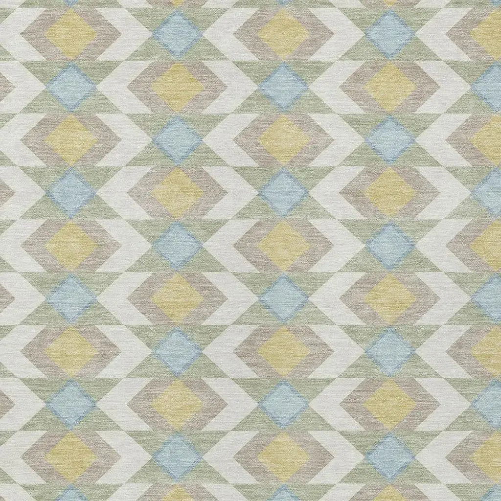 3' X 5' Ivory And Saffron Geometric Washable Indoor Outdoor Area Rug Homeroots Outdoor