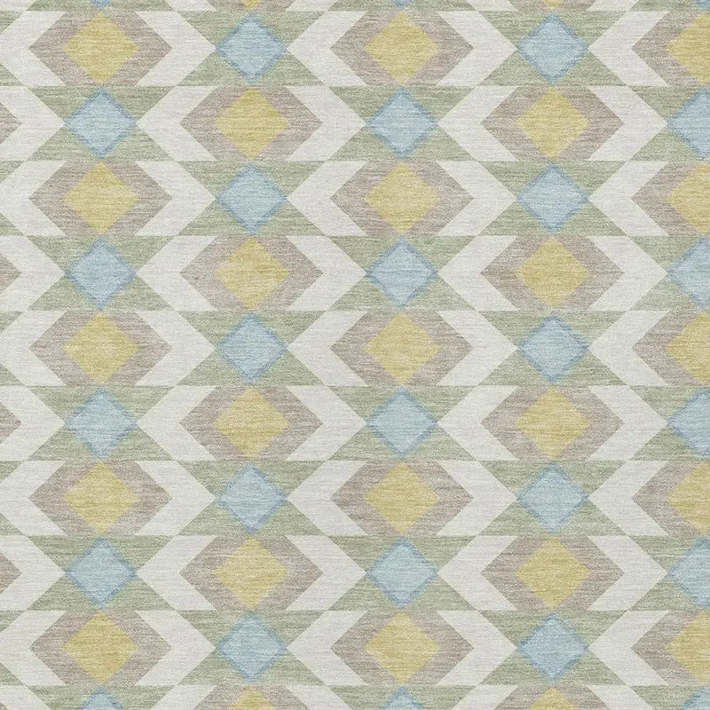 3' X 5' Ivory And Saffron Geometric Washable Indoor Outdoor Area Rug Homeroots Outdoor