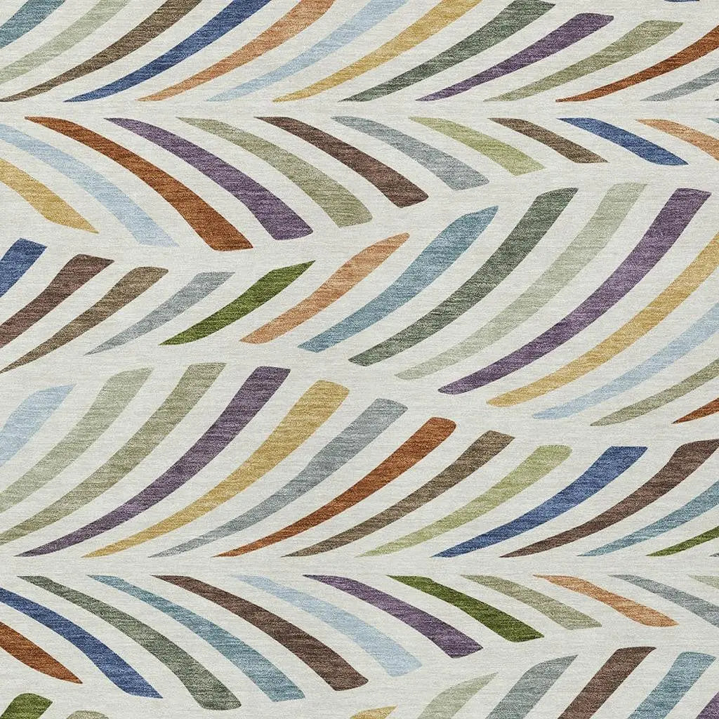 3' X 5' Ivory And Sage Abstract Washable Indoor Outdoor Area Rug Homeroots Outdoor
