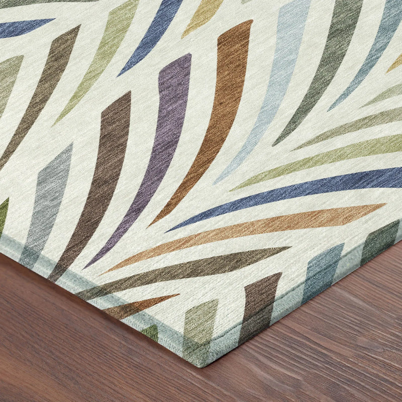 3' X 5' Ivory And Sage Abstract Washable Indoor Outdoor Area Rug Homeroots Outdoor