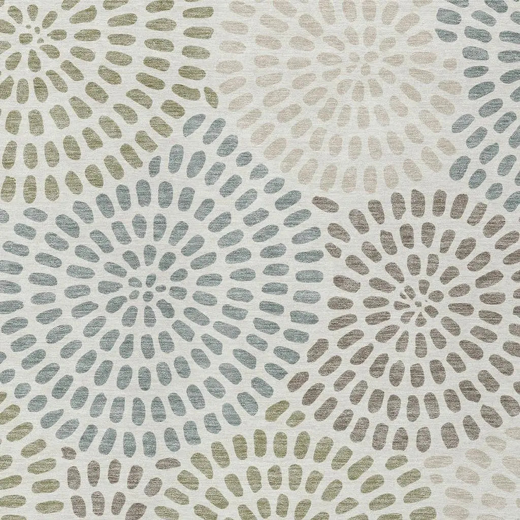 3' X 5' Ivory And Sage Geometric Washable Indoor Outdoor Area Rug Homeroots Outdoor