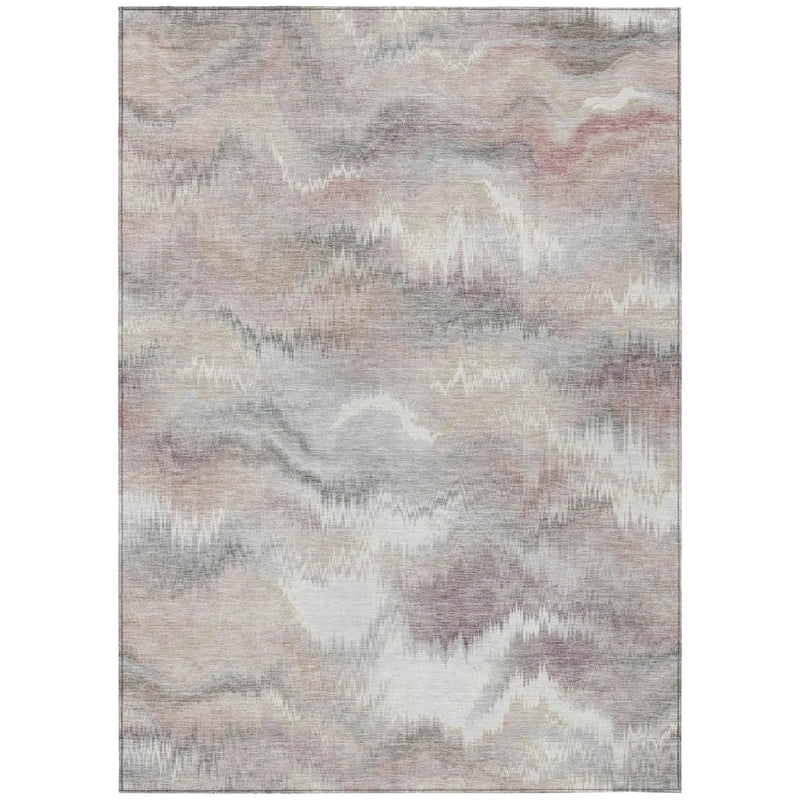3' X 5' Ivory And Silver Abstract Washable Indoor Outdoor Area Rug Homeroots Outdoor