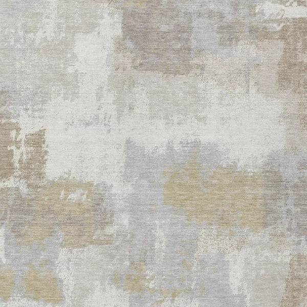 3' X 5' Ivory And Silver Abstract Washable Indoor Outdoor Area Rug Homeroots Outdoor
