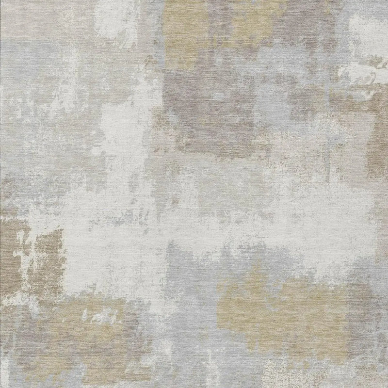 3' X 5' Ivory And Silver Abstract Washable Indoor Outdoor Area Rug Homeroots Outdoor