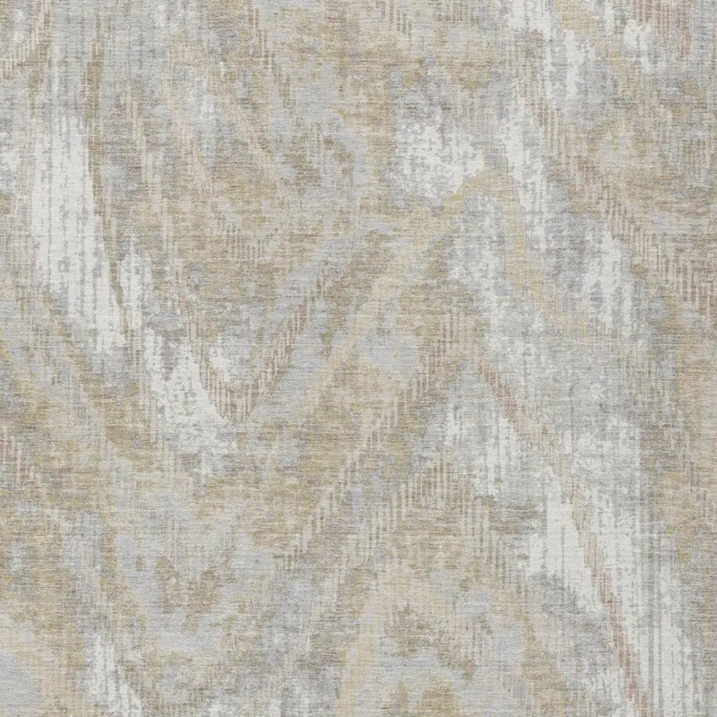 3' X 5' Ivory And Silver Abstract Washable Indoor Outdoor Area Rug Homeroots Outdoor