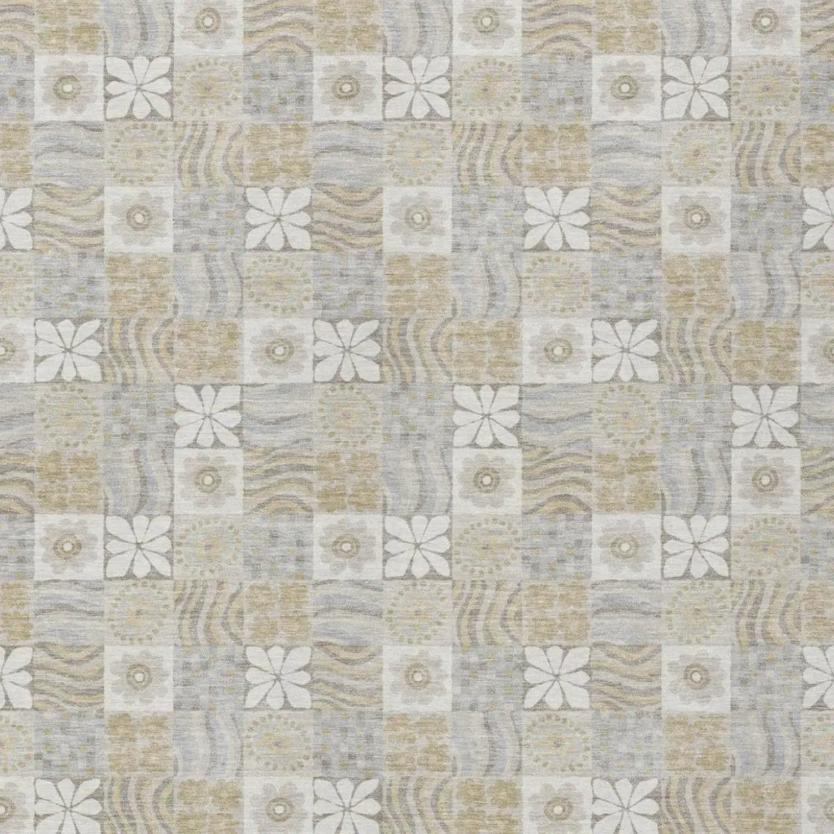 3' X 5' Ivory And Silver Floral Washable Indoor Outdoor Area Rug Homeroots Outdoor