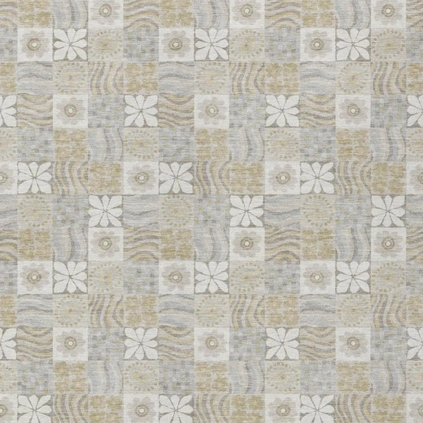 3' X 5' Ivory And Silver Floral Washable Indoor Outdoor Area Rug Homeroots Outdoor