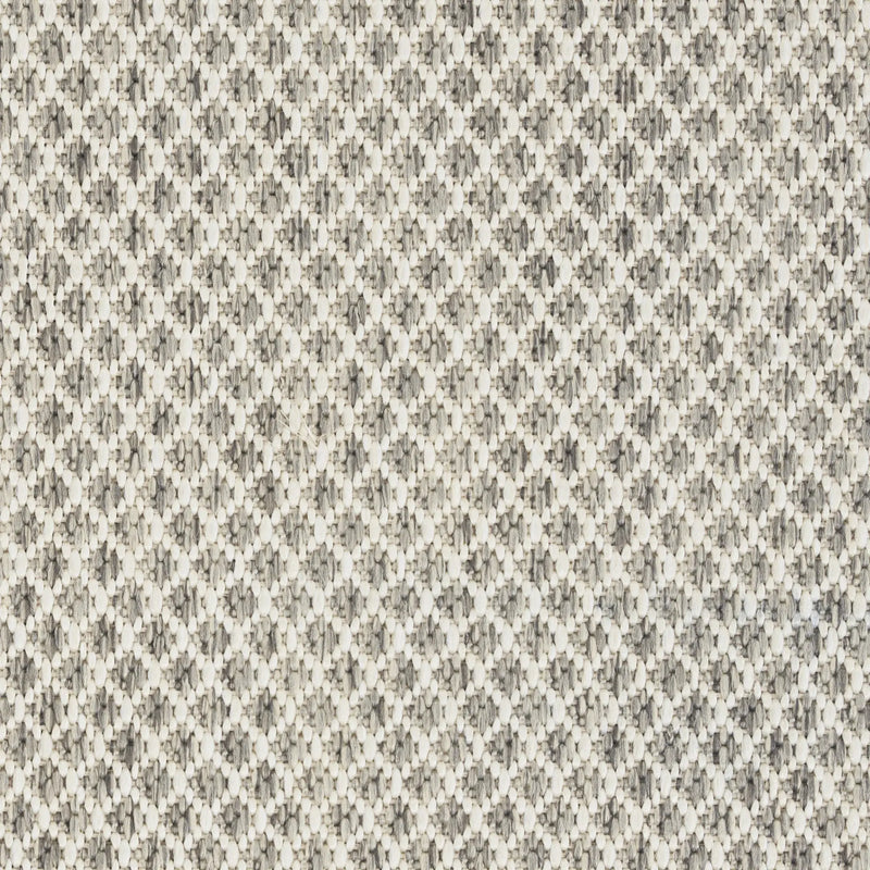 3' X 5' Ivory And Silver Geometric Indoor Outdoor Area Rug - GreatEagleInc