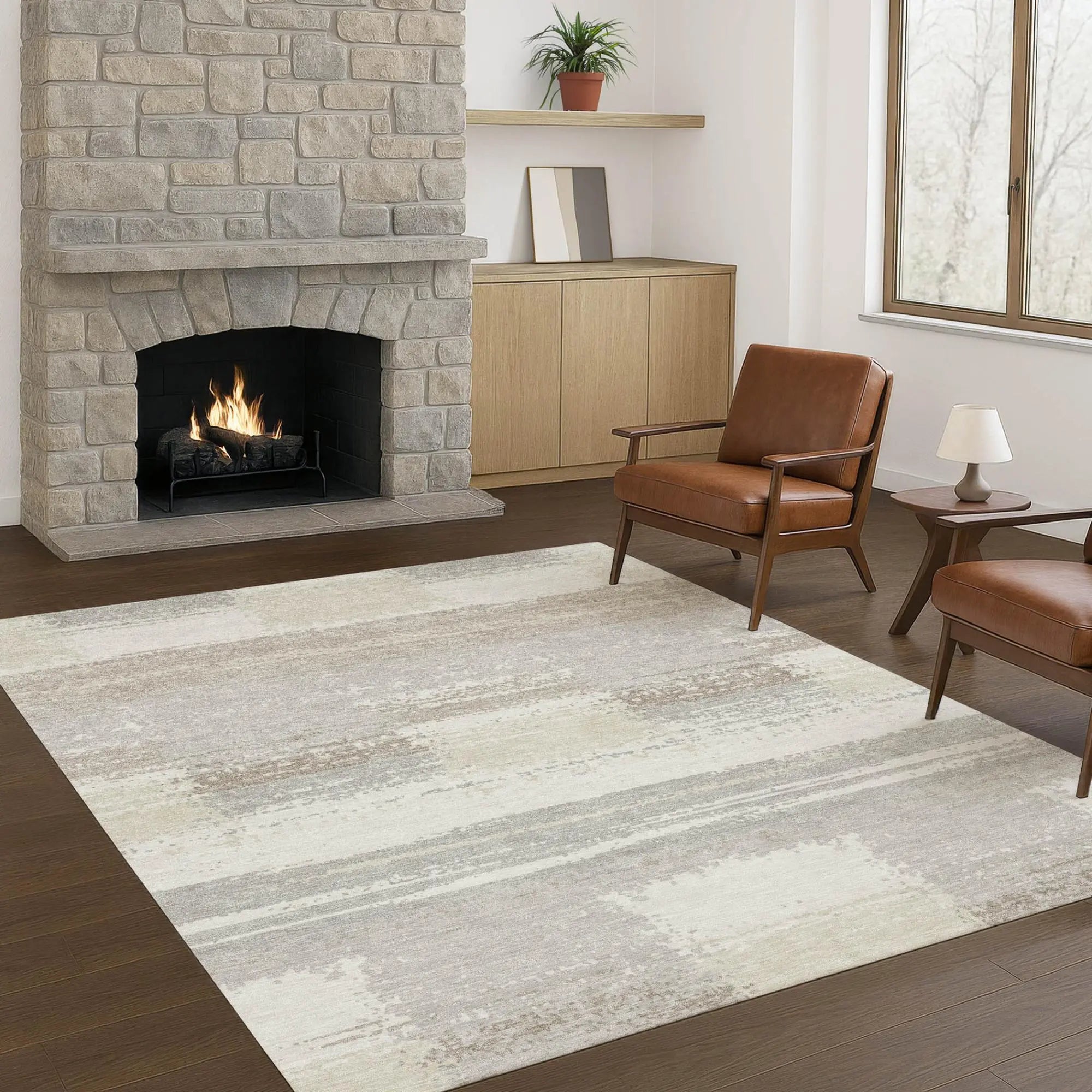 3' X 5' Ivory And Silver Geometric Washable Indoor Outdoor Area Rug Homeroots Outdoor